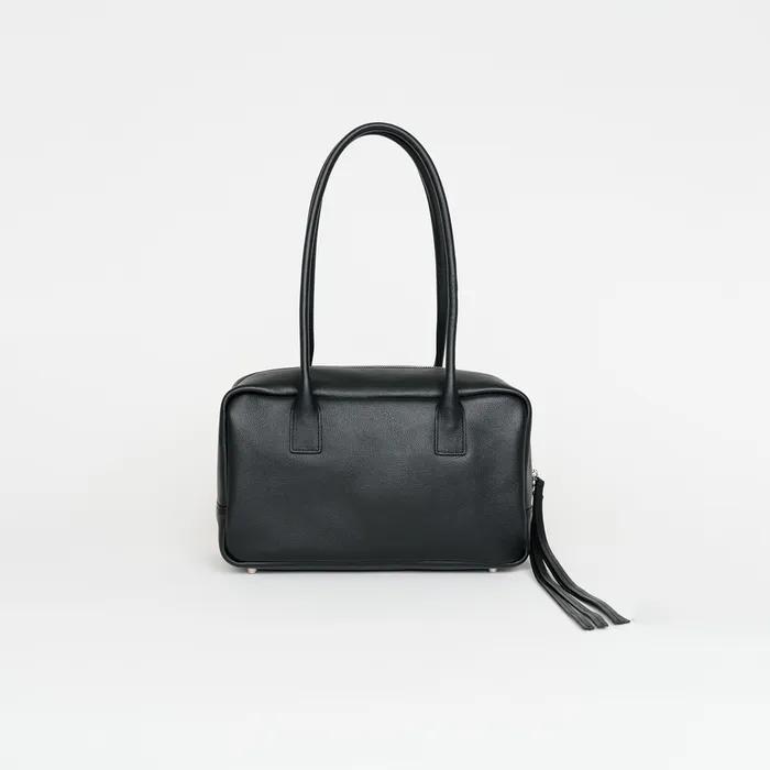 Leather Soft Square Bag (Black)