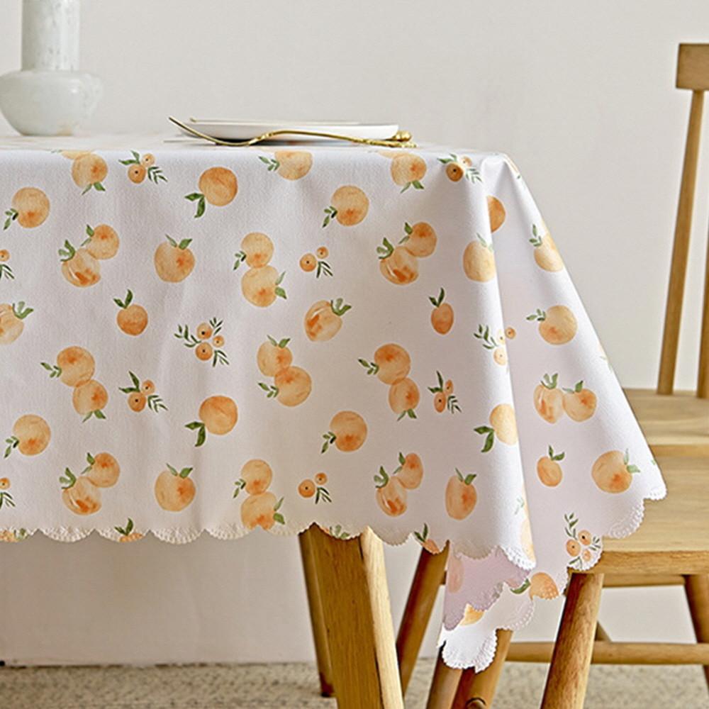오렌지피치 방수테이블보 2인용 미니 테이블보 레이스 식탁커버 협탁보 방수 캠핑식탁보