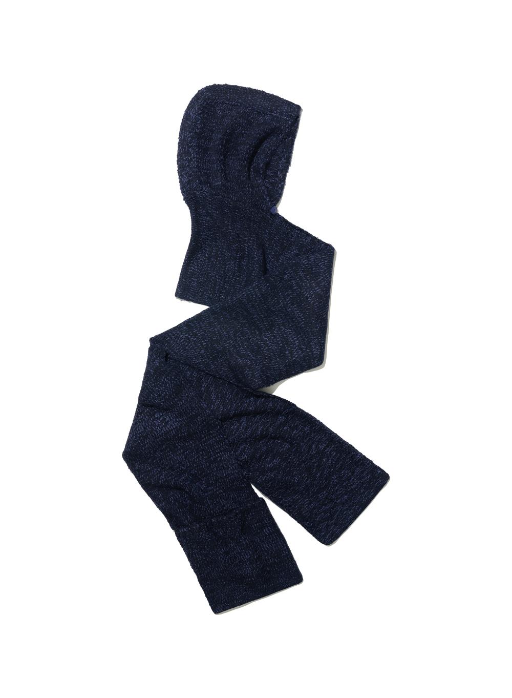 [WOMEN] HOODED POCKET KNIT MUFFLER_NAVY