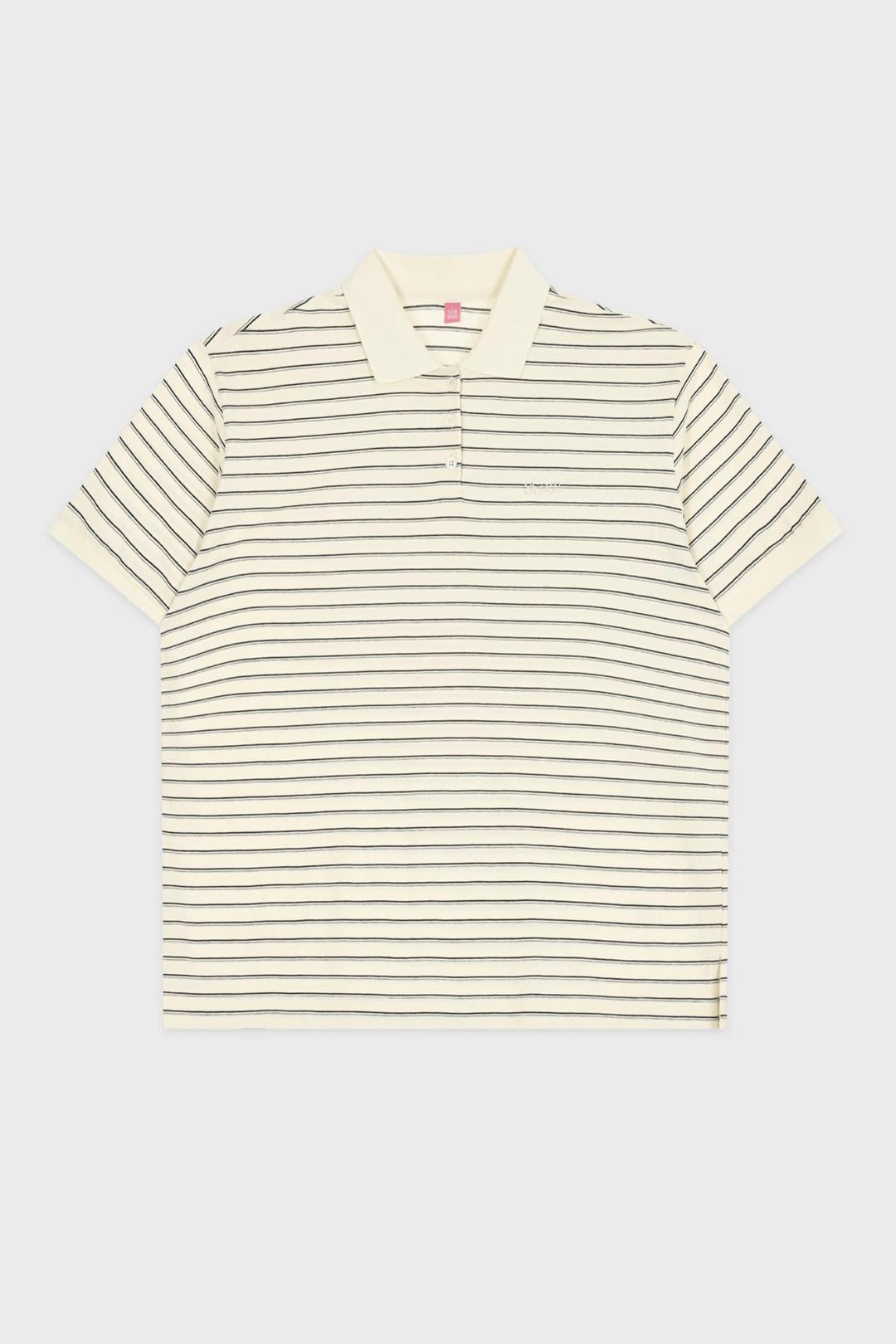 Stripe Half Sleeve PK Shirt (Ivory)