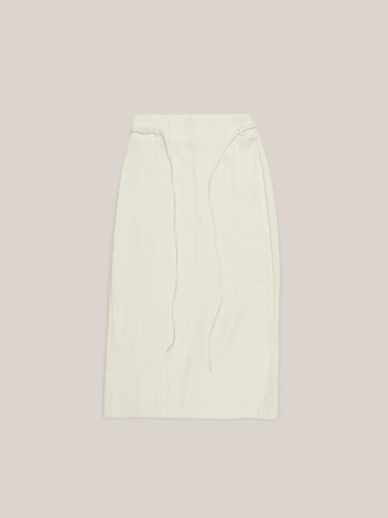 Ouro - TIE LONG SKIRT  [ CREAM ]