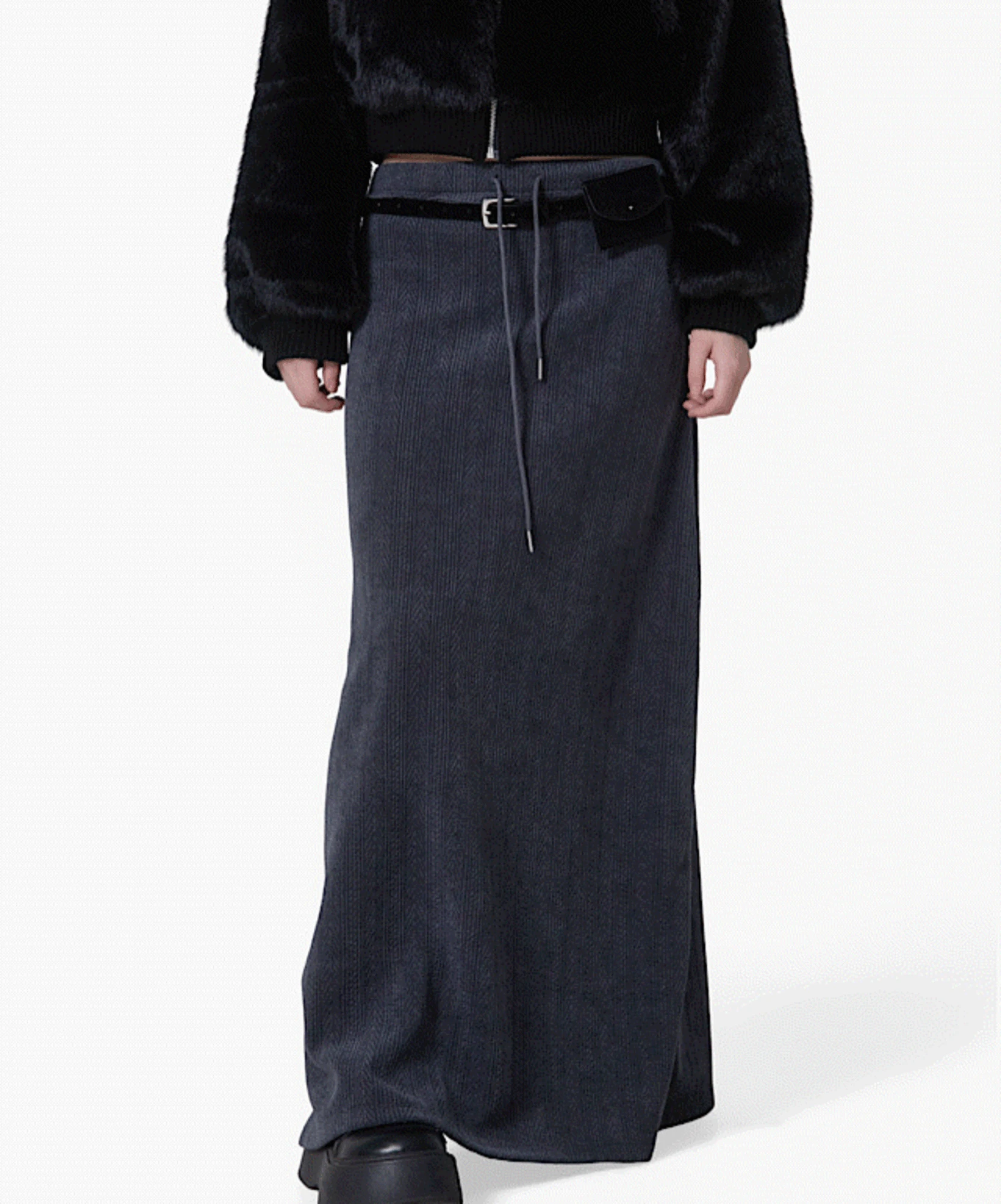 헤링본 니트 스커트