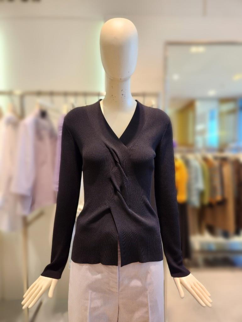 [씨씨콜렉트]브이넥 꼬임 니트 풀오버(C231KSK006)