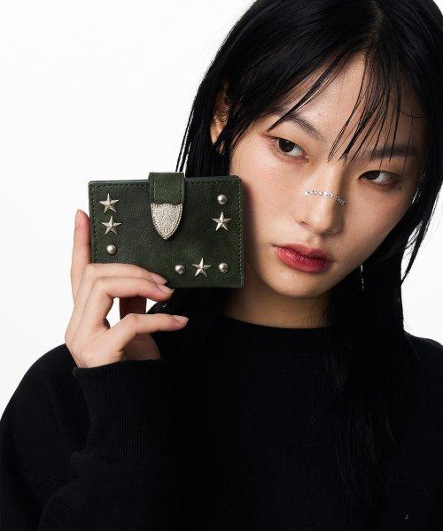 웨스턴 아코디언 카드 지갑 카키