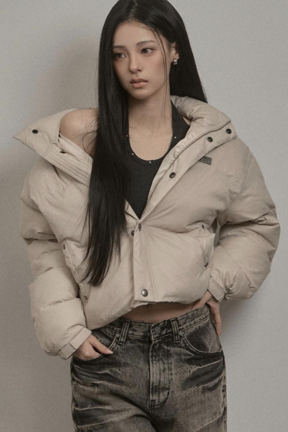 Stud Padded Jacket (greige)