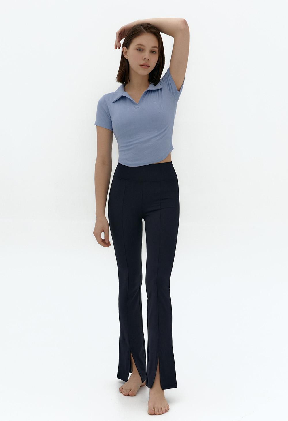 콘치 부츠컷 트임 레깅스(나이트블랙)