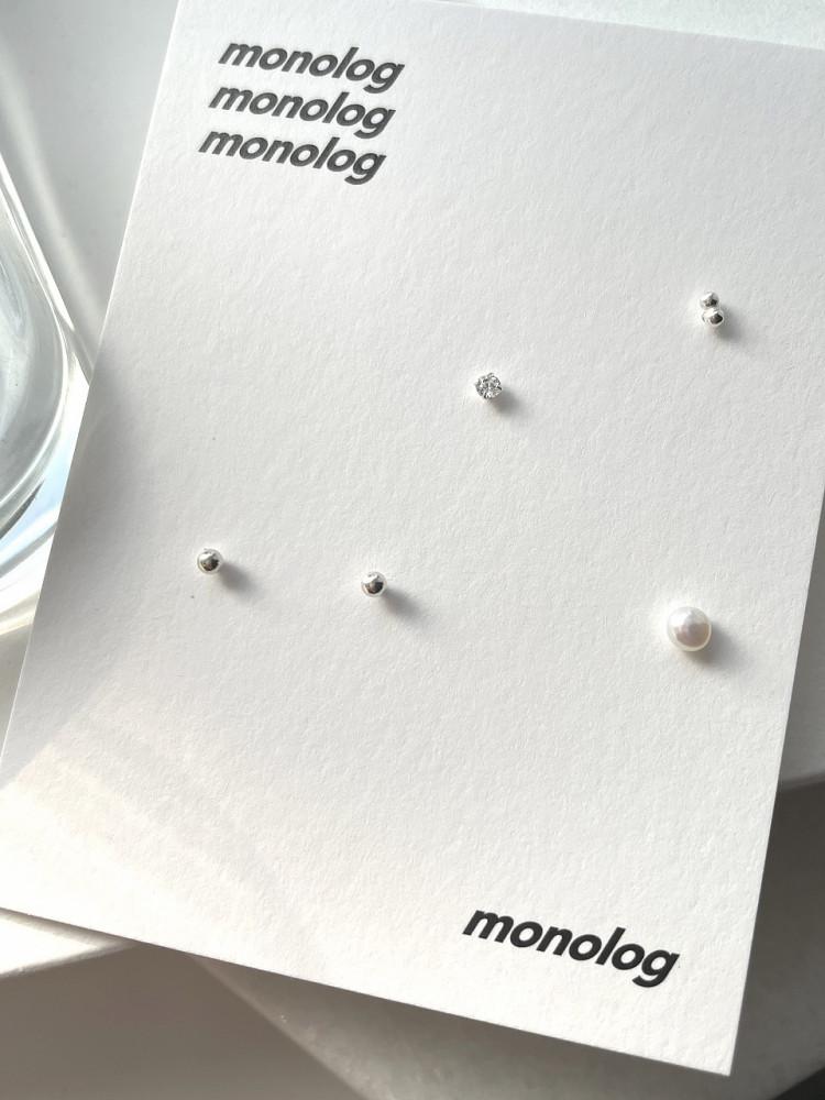 [모노로그] 미니 볼 담수진주 스터드 세트 귀걸이