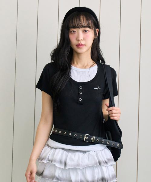 아워 플라워 아일렛 레이어드티 블랙