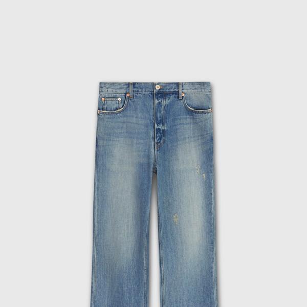 RON WASH BOOTCUT DENIM PANTS MID BLUE