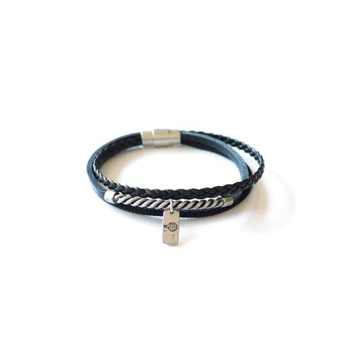 TWIST STRING  MEN BRACELET (BLACK)