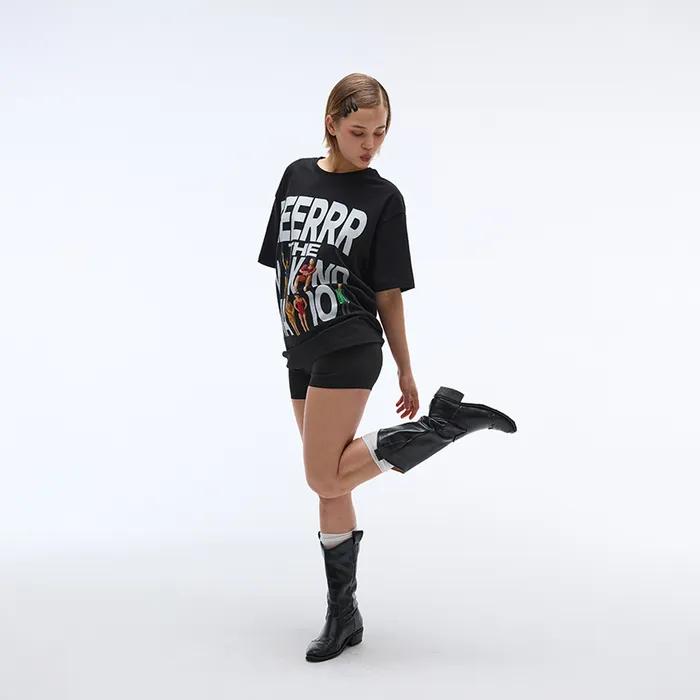 Weekend warrior people artwork T-shirt (Black)