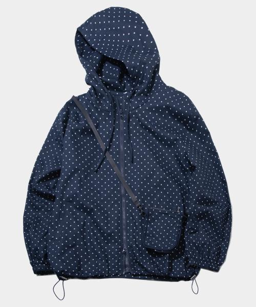 캣츠 하이넥 도트 후드 스트링 바람막이 세트 [네이비]