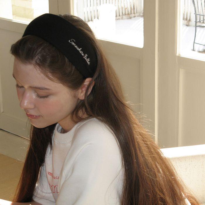 Logo Cotton Hairband - Black