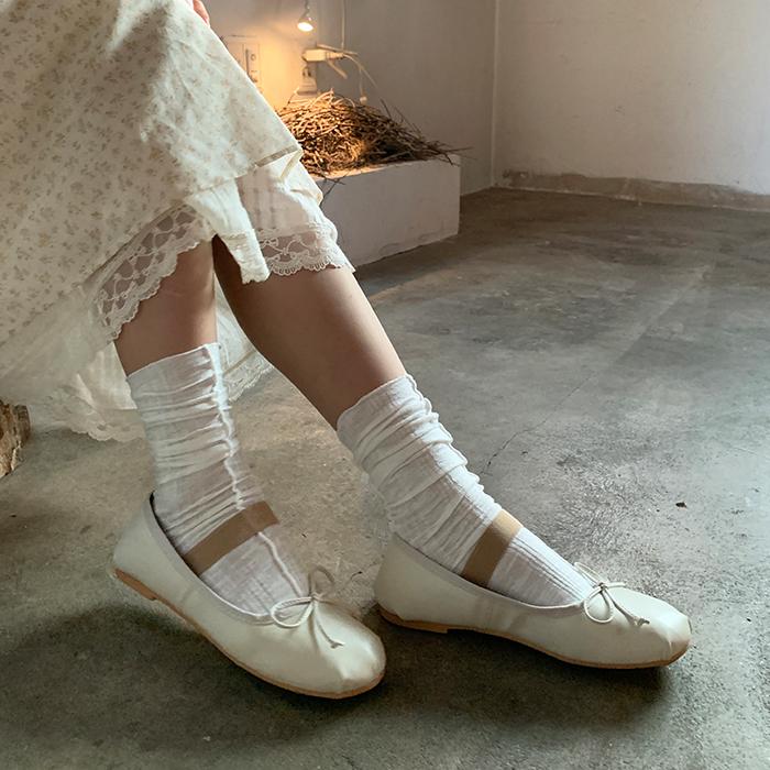 스트랩 리본 만두 슈즈