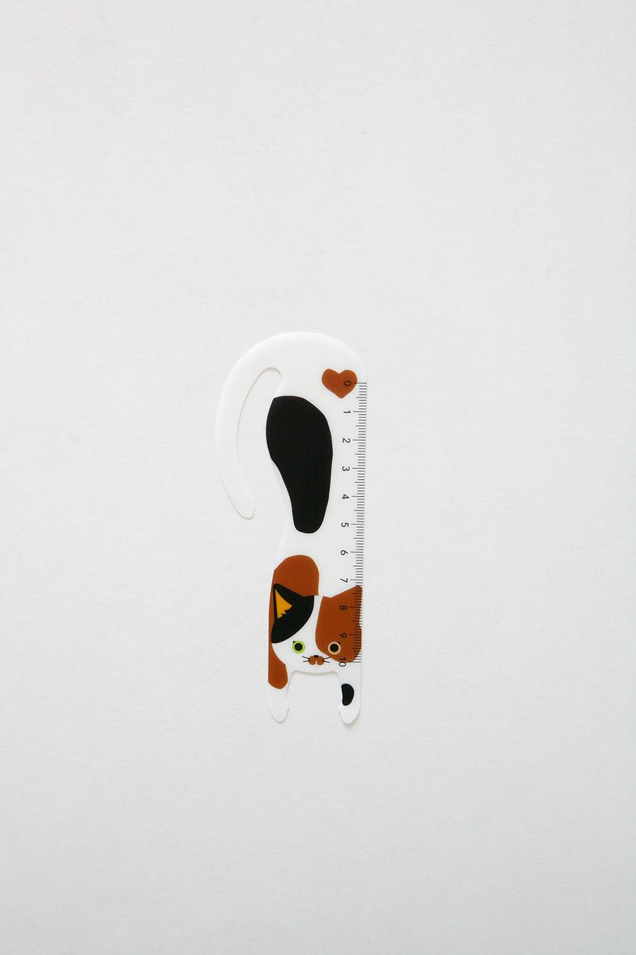 Hanging Nyan Koshi Bookmark Ruler 책갈피와 자 삼색고양이