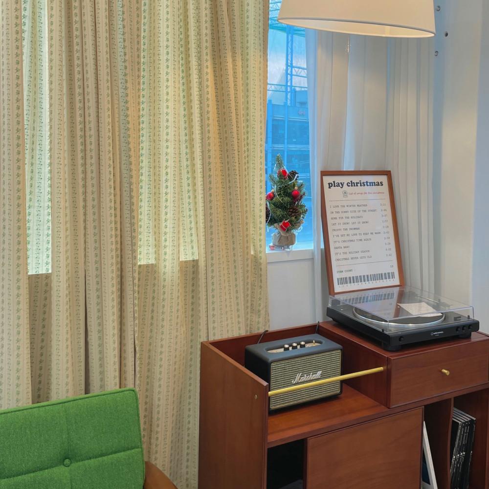 olive corduroy curtain 골덴 플라워 그린 민트 겨울 빈티지