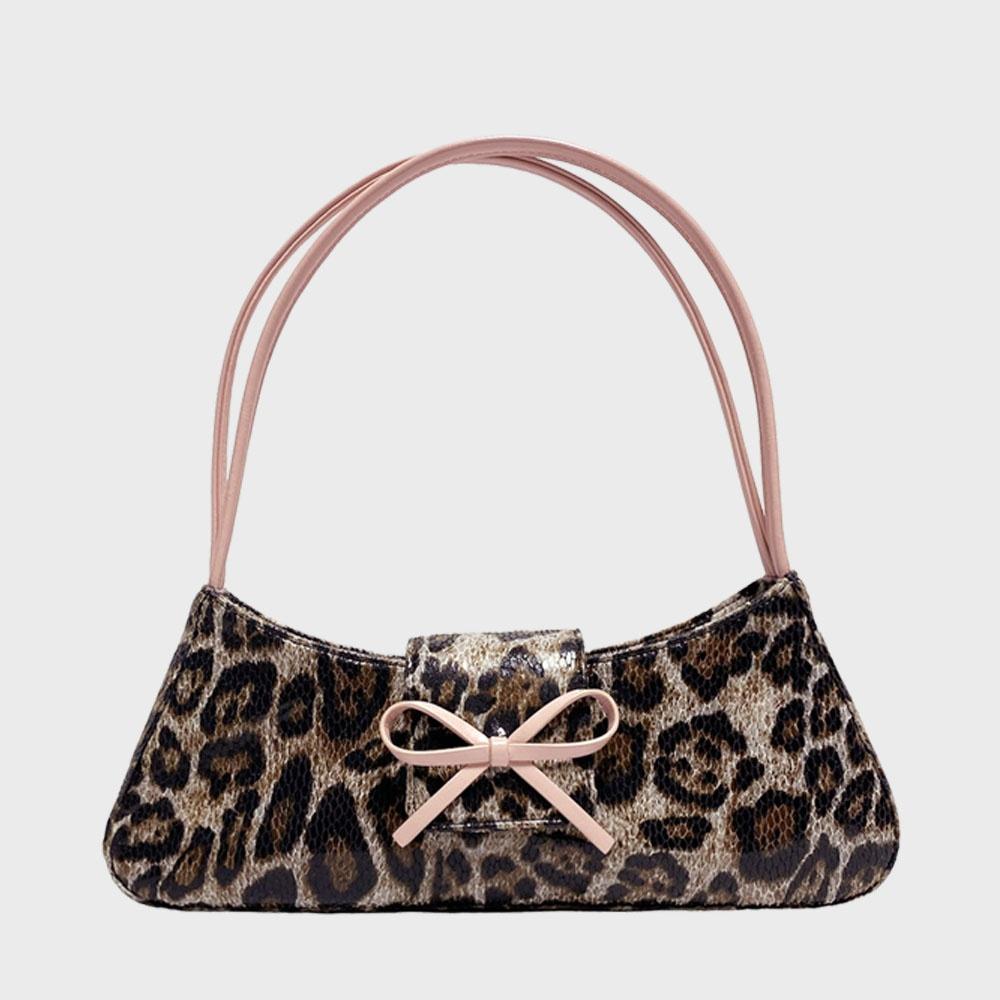 Bow Small Baguette 리본 스몰 바게트백 - Baby Leopard