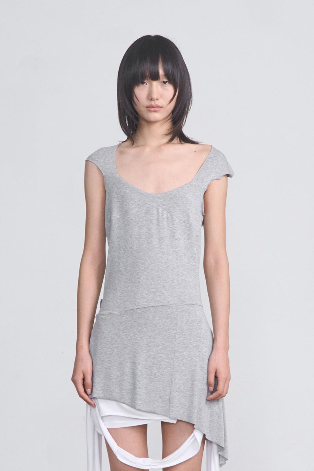 [Exclusive] Bella Slit Dress _ Gray