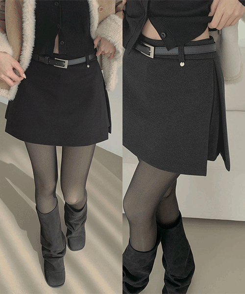 [벨트set/심볼,치마바지]모직 사이드 절개 핏 너무 예쁜 치마바지 스커트