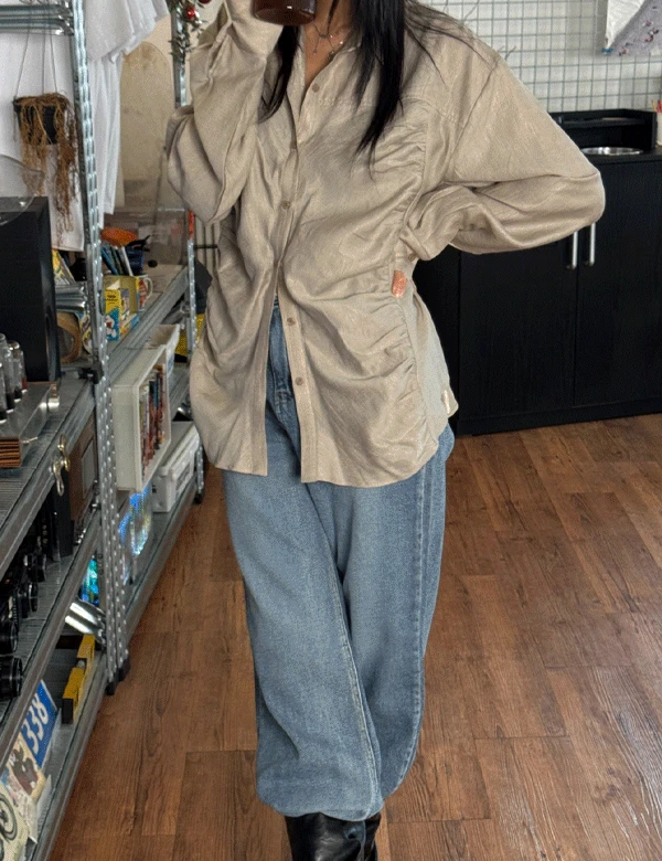 램프 링클 셔링 셔츠