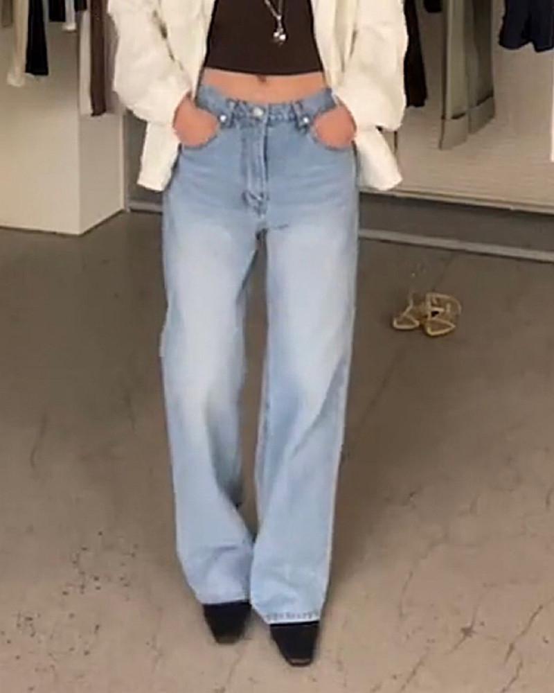 [당일발송] 108pound 108파운드 뉴리얼 보이진 데님 와이드 연청 S M