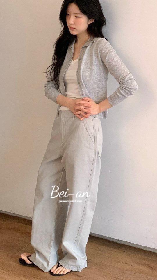 바이안 HAUS 하우스 걸 워크 팬츠 코튼 와이드 일자 컬러 바지 (2 color)