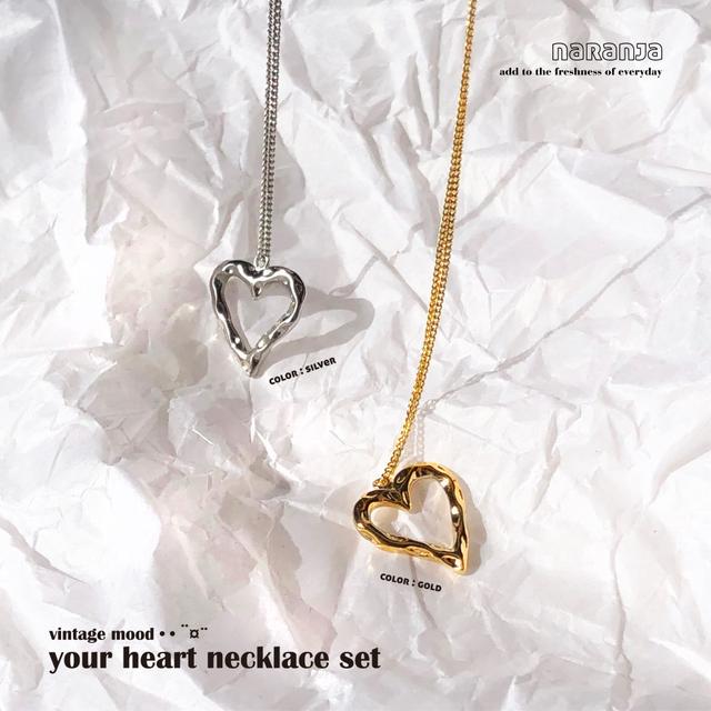 [나랑하] 유어하트 체인목걸이 세트 your heart necklace