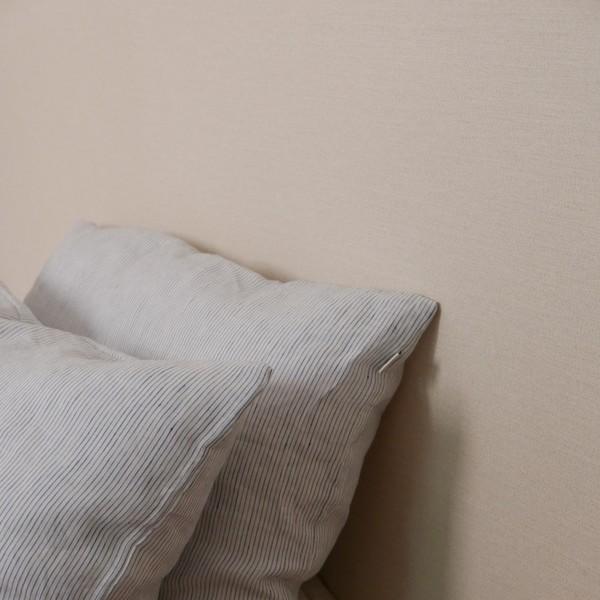 [PILLOW COVER] WHITE LINEN & NAVY STRIPE