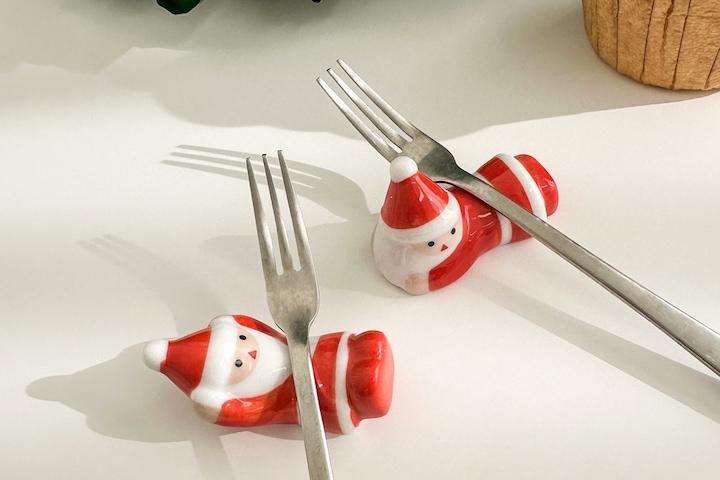 크리스마스 소품 산타 수저받침 젓가락 받침 피규어