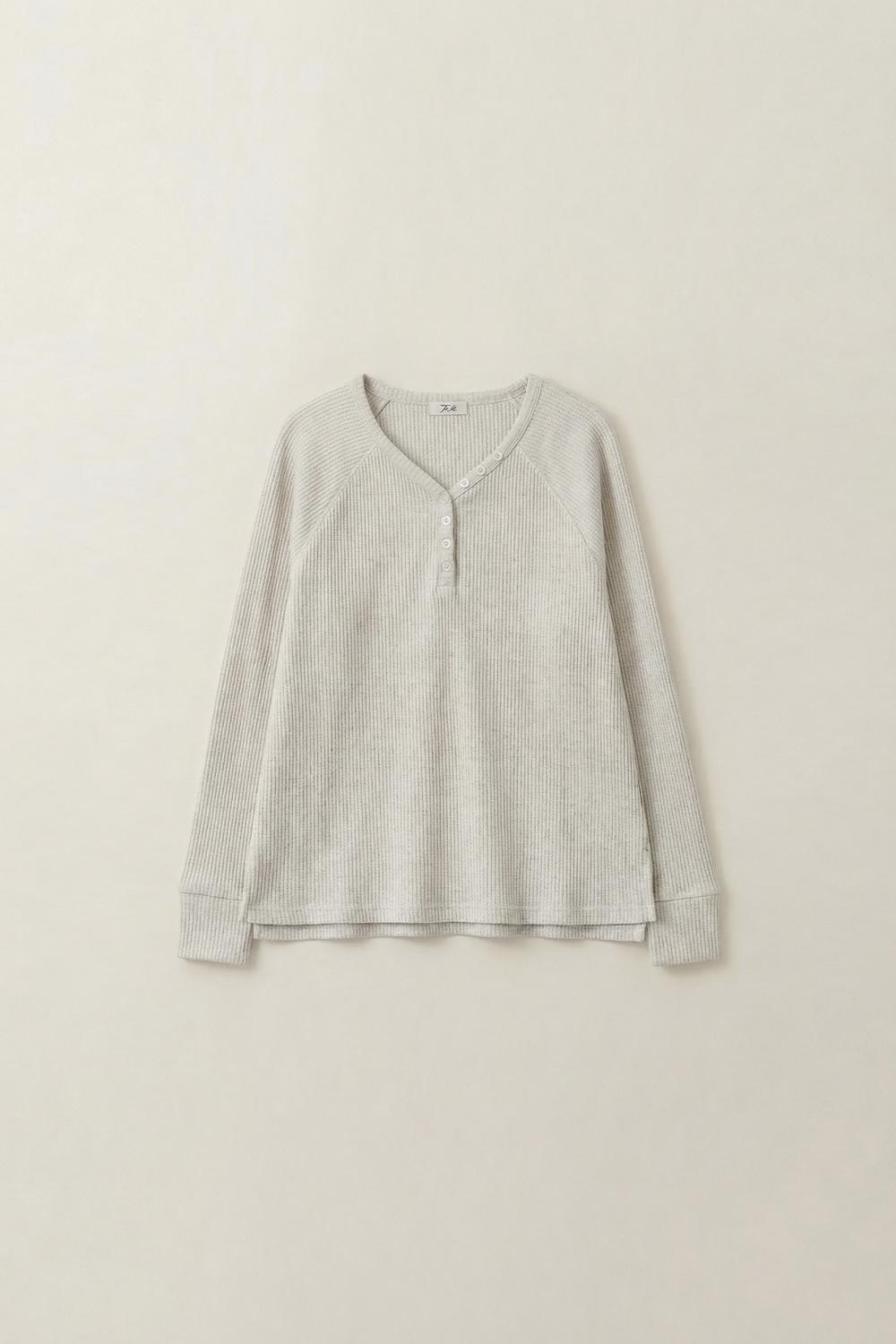 [4월 17일 순차배송]BUTTON BOXY WAFFLE T-SHIRT_TT5S214OT