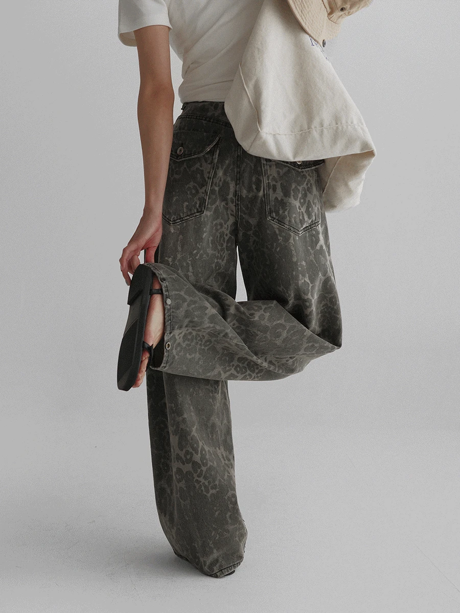 레오파드빈티지팬츠