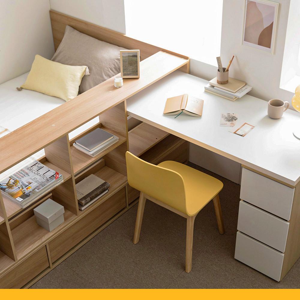 [★BEST] 리샘 라미 홈오피스 멀티수납 책장형침대 SS (단품/세트)
