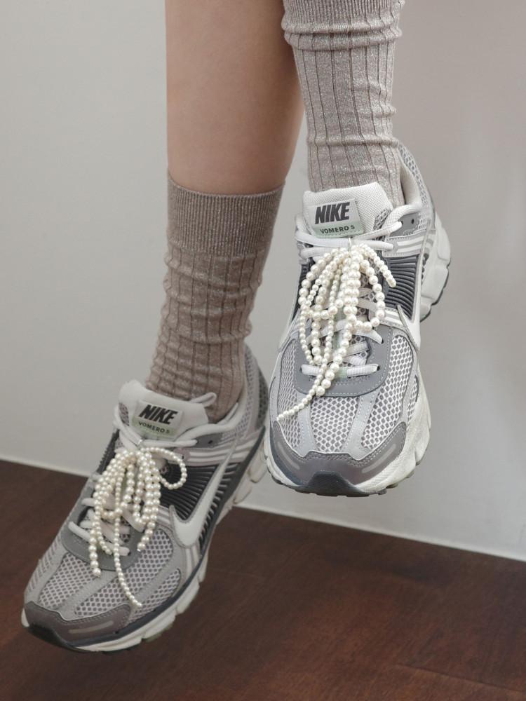 (3컬러)신발꾸미기 진주더블리본 슈참 운동화끈 장식 신꾸세트