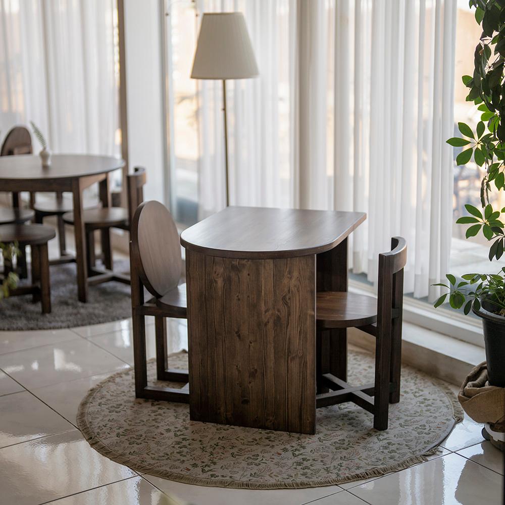 소년과나무 노르웨이 원목 미니 반원 테이블(H)