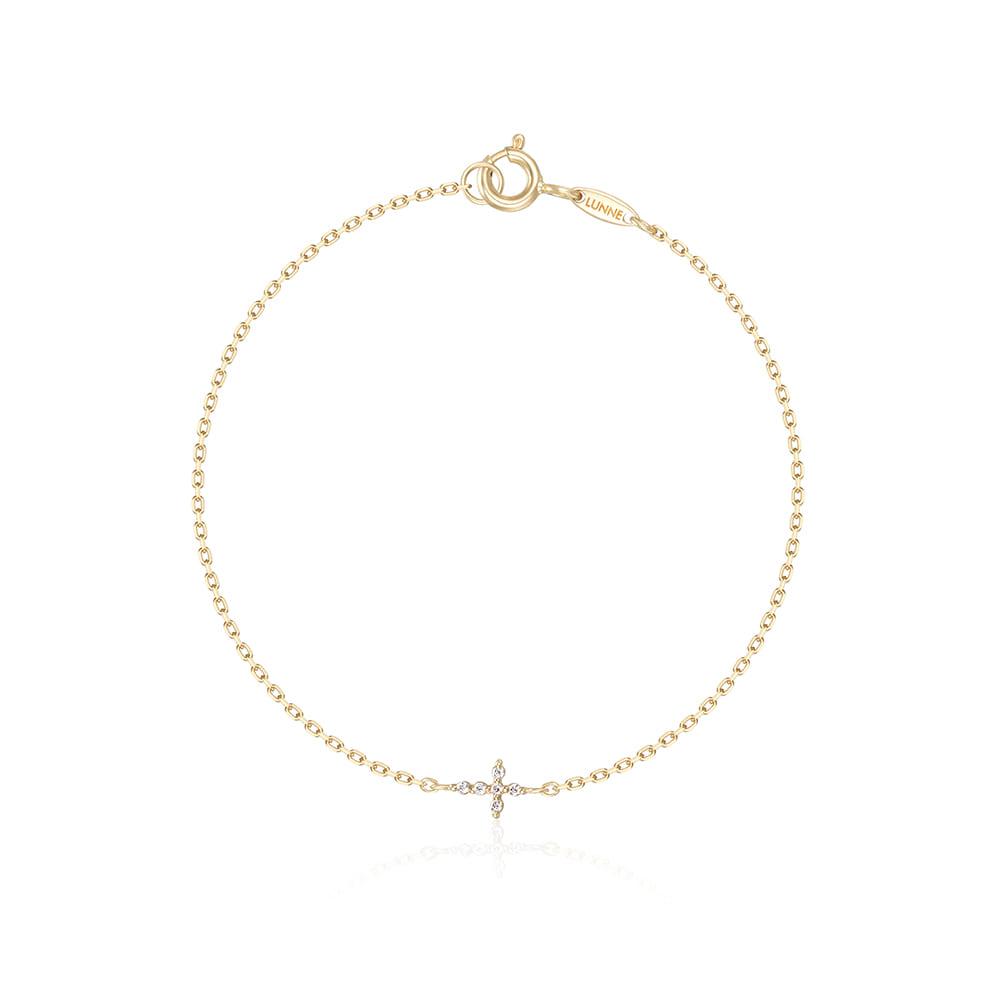 14k 다이아몬드 블렌드 크로스 팔찌 (14k골드) #LCB06