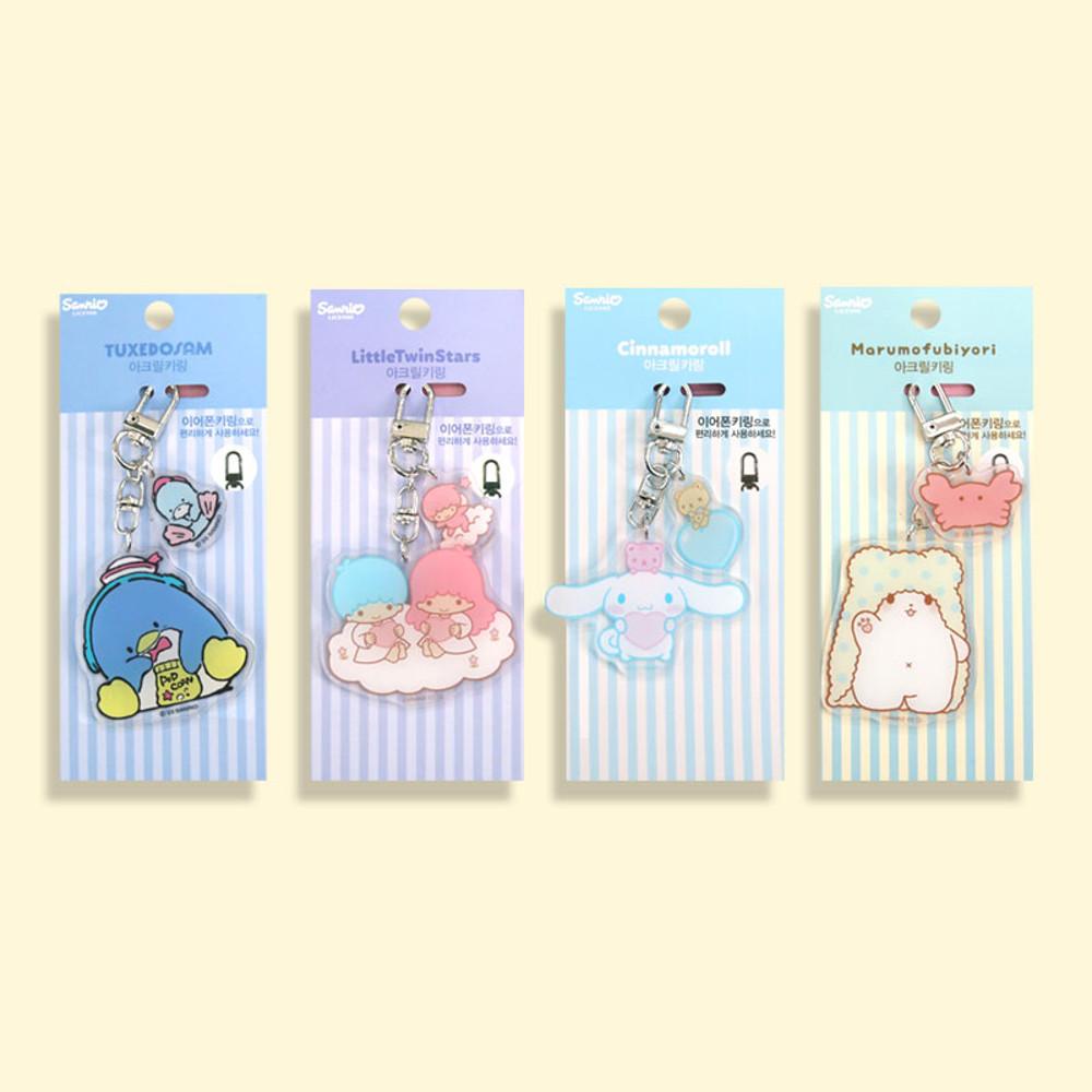 산리오 캐릭터즈 아크릴 키링 4종류 가방고리 열쇠고리