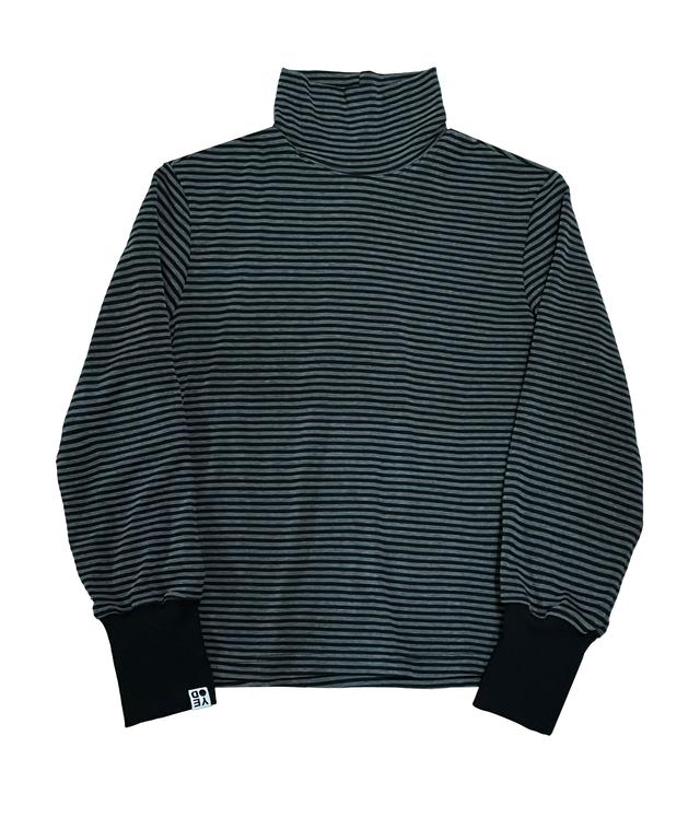 [10월 4일 순차발송] STRIPE POLO NECK - BLACK