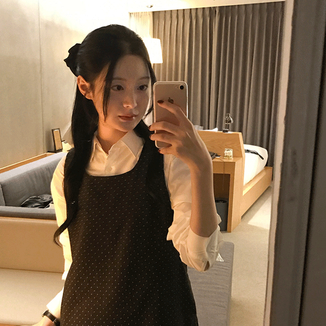 [연말룩🍷/여리여리] 홀리데이도트플리츠원피스