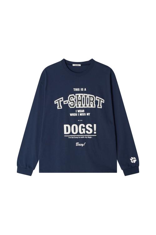 MISS MY DOGS LS T-SHIRT (NAVY)