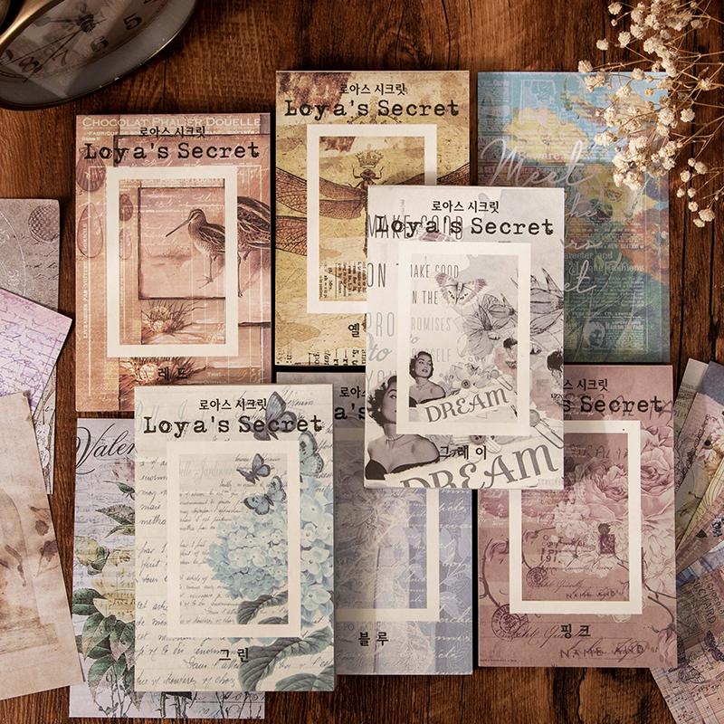 빈티지 배경지 플라워 복고풍 다이어리꾸미기 소재