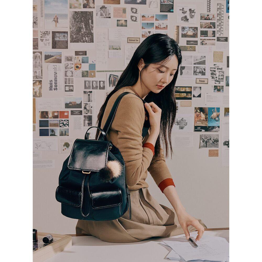 [빈폴ACC]노라 나일론 믹스 백팩 - 블랙(BE48D3M155)