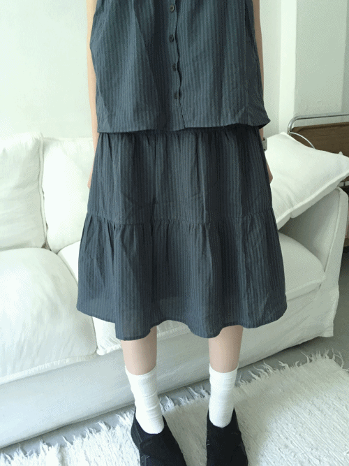 [SET] BUBBLE STRIPE SKIRT (3 color)