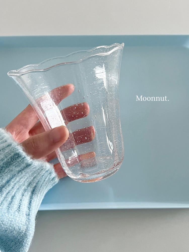 Bubble flower glass • 유리컵 홈카페컵 투명글라스 자취선물