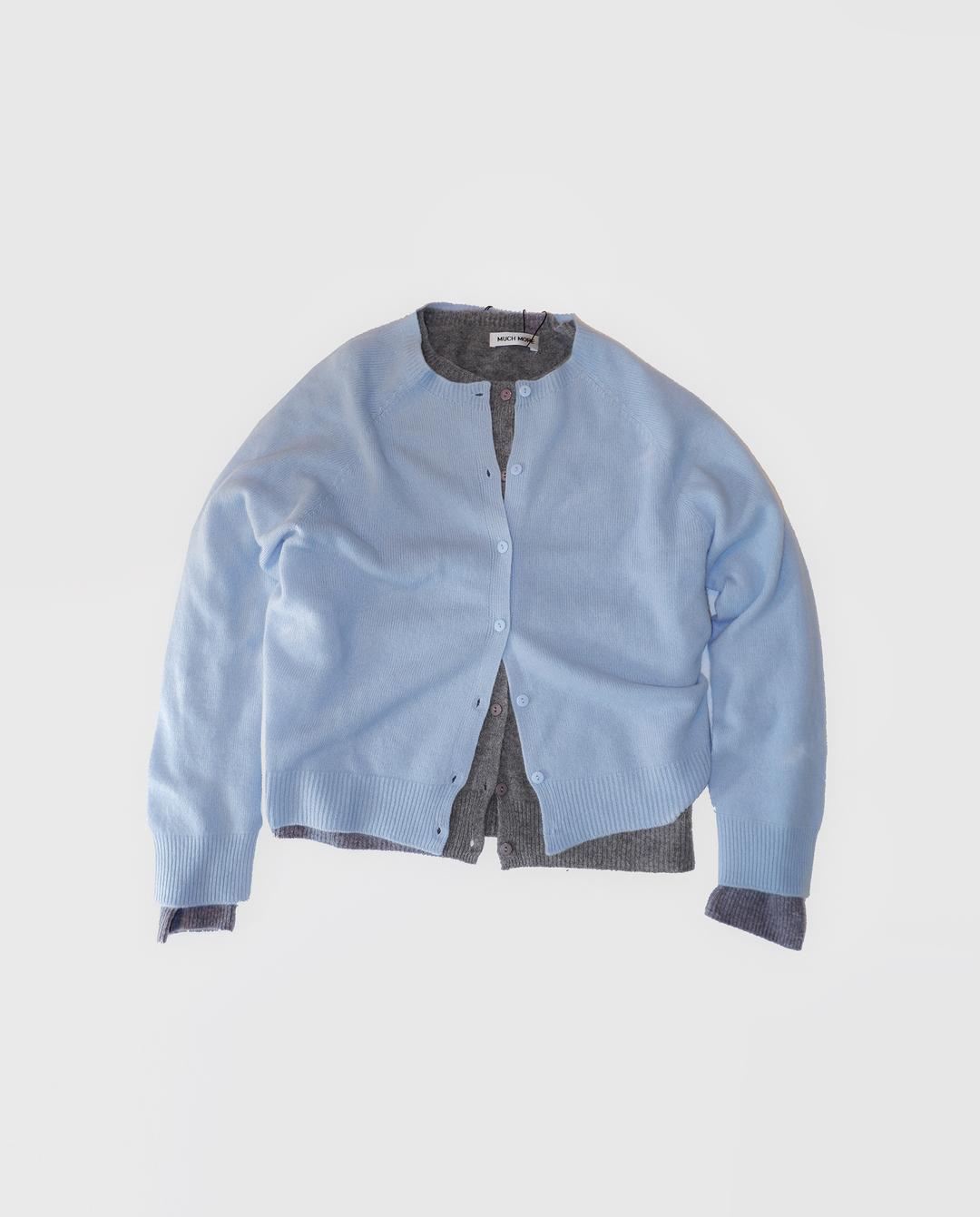 Peanut whole-garment cardigan In Powder blue (4c)