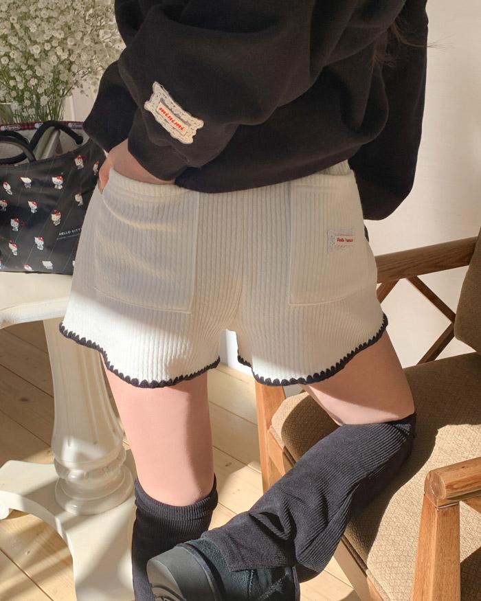 폴던레이스밴딩숏팬츠