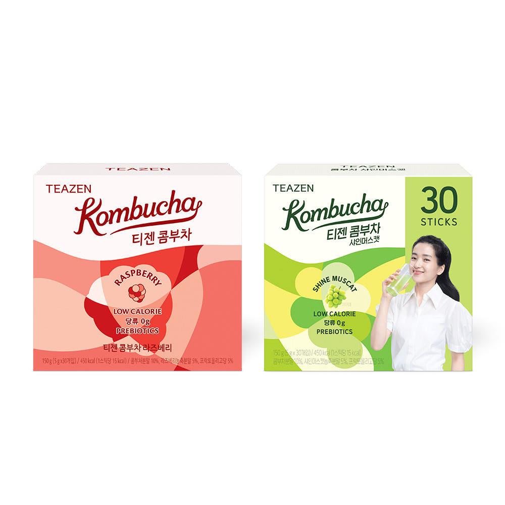 티젠 콤부차 챌린지 라즈베리&샤인머스캣(60스틱) [풋사과쏙 포함]