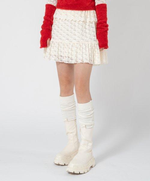 ZOE RIBBON MINI SKIRT_CREAM