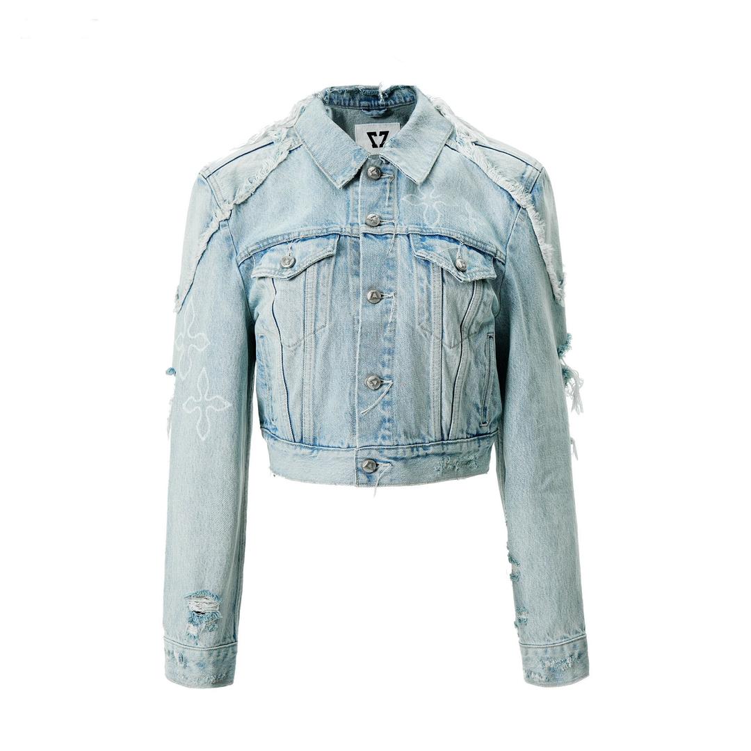 Rider Destroyed Denim Jacket - 1
