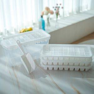 자이티 얼음 트레이 얼음틀 36구 4p + 아이스큐브 컨테이너 + 스쿱 세트, 화이트