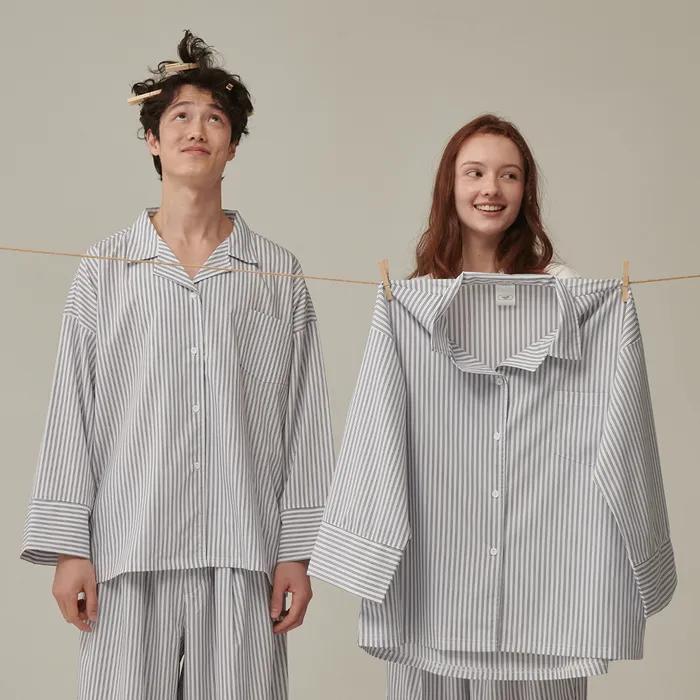 [3/31 예약 출고] [29CM 단독] (uni)도미토리 펜슬 스트라이프 파자마 블랙